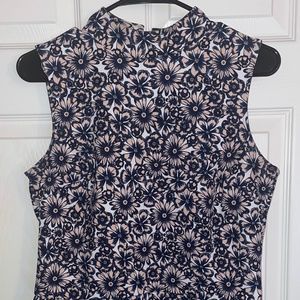 Mock Neck Peplum Blouse